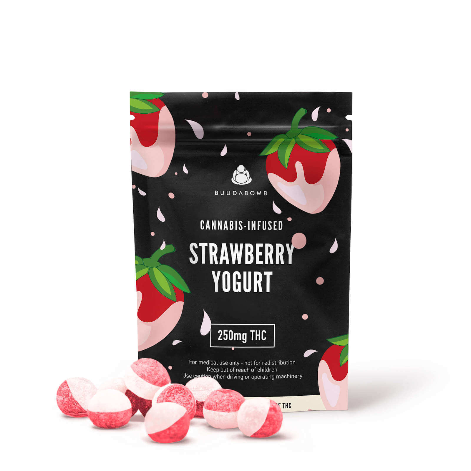 Buudabomb – Strawberry Yogurt Explosion – 250mg THC | BC Weed Edible Canada