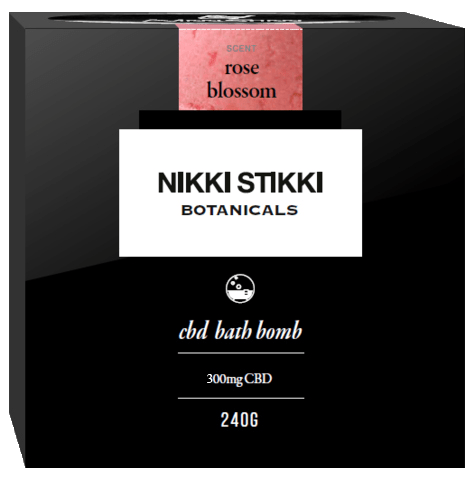 Nikki Stikki Botanicals – CBD Bath Bomb – Rose Blossom – 300mg CBD | BC Weed Edible Canada