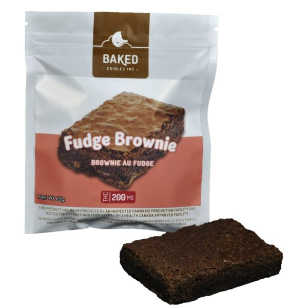 Baked Edibles – Fudge Brownie 200mg THC | BC Weed Edible Canada