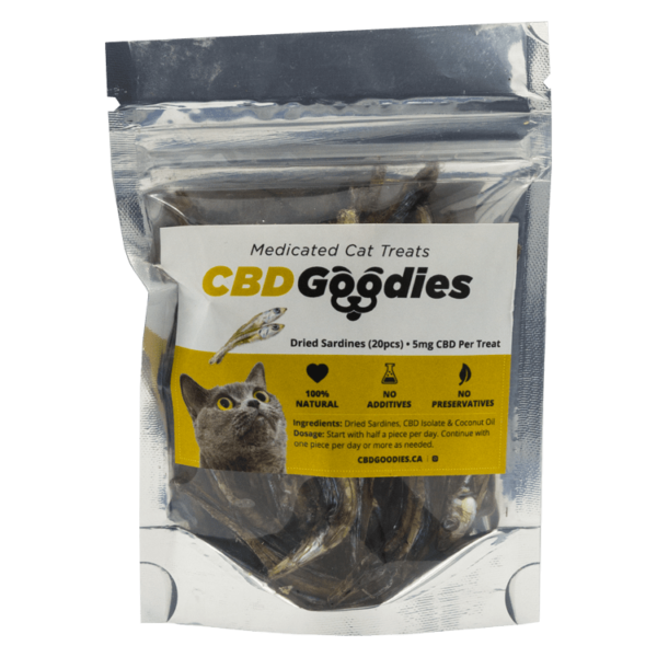 CBD Goodies – Medicated Cat Treats – Dried Sardines – 100mg CBD | BC Weed Edible Canada CBD Goodies – Medicated Cat Treats – Dried Sardines – 100mg CBD | BC Weed Edible Canada
