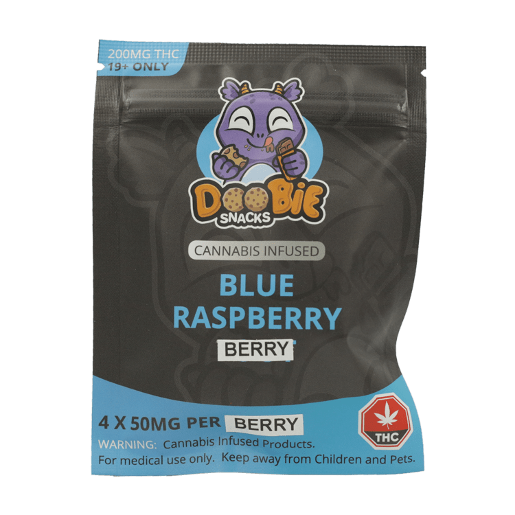 Doobie Snacks – Blue Raspberry – 200mg THC | BC Weed Edible Canada