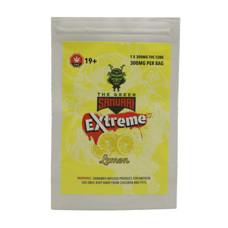 Green Samurai Extreme – Lemon Gummy – 300mg THC | BC Weed Edible Canada Green Samurai Extreme – Lemon Gummy – 300mg THC | BC Weed Edible Canada