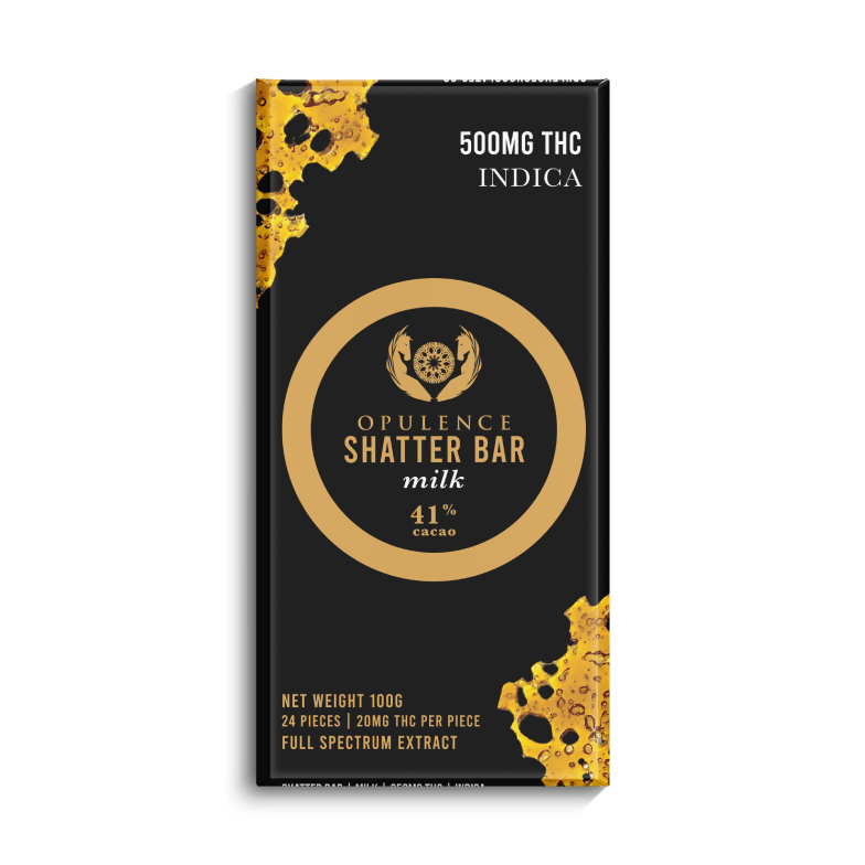 Opulence – Shatter Bar – Milk Chocolate Indica | BC Weed Edible Canada Opulence – Shatter Bar – Milk Chocolate Indica | BC Weed Edible Canada